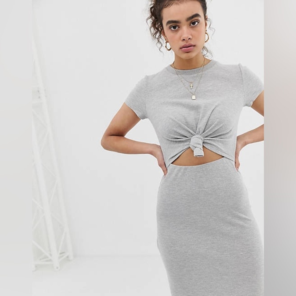 Emory Park Tie Front Cut Out Midi Dress